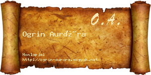 Ogrin Auróra névjegykártya